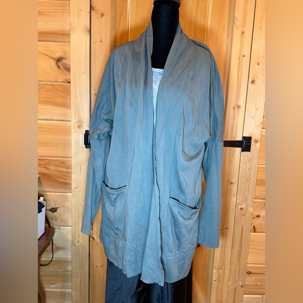 Pact Airplane Cardigan Organic Sustainable Cotton with Pockets Green Size M L - Picture 2 of 8